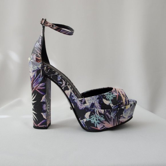 NEW SCHUTZ Leather Floral Platforms - Picture 8 of 9